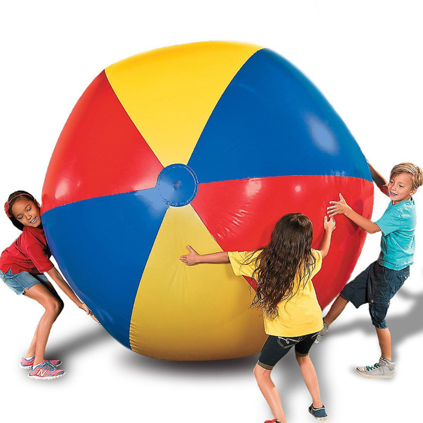 Giant Inflatable Beach Ball Jumbo Size 39.4 Inches Rainbow Inflatable Toy Pool Toy for Kids & Adults Pool Party Beach Toys 