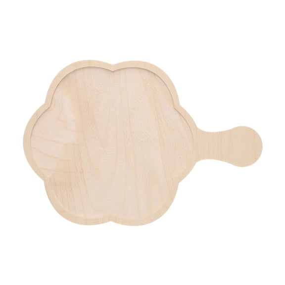 Welled Wood Surface, Round Scallops Shaped, 12.8" X 10", For Wooden Trays, Crafts And Decorations, Welled Center For Resin Design Or Paint - Decoupage, Engraving, Wood Burning