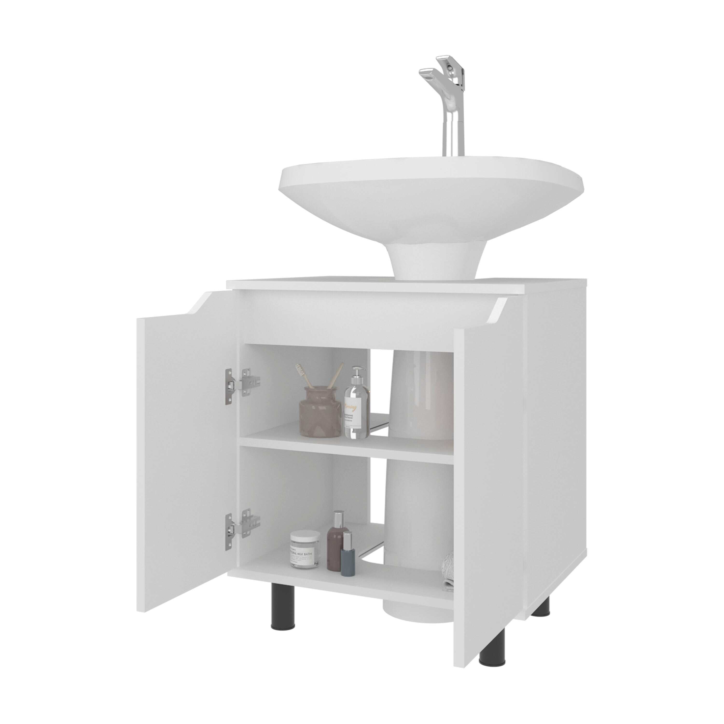 Vanity With Sink, White Bathroom Vanity Cabinet for Pedestal Sink, White Bathroom Vanity,Particle Board Single Sink Vanity, Bath & Faucets Bathroom Vanities