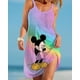 thumbnail image 4 of Disney-vestido de Minnie y Mickey Mouse para mujer, traje informal con estampado 3D, sin mangas, cuello Halter, holgado, Kawaii, 4 of 5