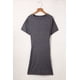 thumbnail image 2 of ABPHQTO Minivestido negro estilo camiseta con cuello redondo y detalles fruncidos para mujer, 2 of 5