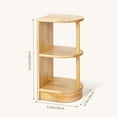 OOOK Rubber Wood Corner Storage Shelf, 3Tier Display Shelf, Montessori