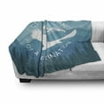 thumbnail image 3 of Saying Soft Flannel Fleece Blanket, Hand Drawn Life is a Journey Words with Mountains and Eagle Silhouette, Cozy Plush for Indoor and Outdoor Use, 50" x 70", Blue Pale Blue and White, by Ambesonne, 3 of 6