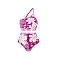 thumbnail image 5 of TAIAOJING Women 2 Piece Bikini Sets +1 Piece Cover UP Skirt Vintage Print Swimsuit Monokini Bikini Swimsuits Tankini Set, 5 of 6
