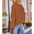 thumbnail image 5 of SWSMCLT Women's Knit Crop Top Knitted Pullover Sweaters Fall Baggy Batwing Sleeve Short Sweater Soft Fashion Casual Y2K Loose Fit Oversized Boat Neck Long Sleeve Coffee Medium, 5 of 5