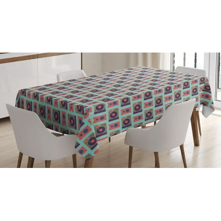 

Ambesonne Hip Hop Tablecloth Rectangular Table Cover Nightclub Dj Mixer 52 x70 Multicolor