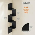 thumbnail image 7 of HOOBRO Corner Shelf, Set of 2 Floating Corner Shelves, 4-Tier Wall-Mounted Corner Bookshelves for Living Room, Bedroom, Bathroom, Home Office Decor, Black BK25BJP201, 7 of 7