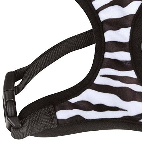 East Side Collection Dog Harness Plush Safari Patterns Comfort Chest Plate - Choose Cheetah or Zebra (Small 12" - 17" Zebra Print)