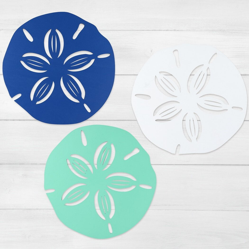 Sand Dollar Wall Decor, 3 Pieces Beach Coastal Wall Art, Wood Outdoor