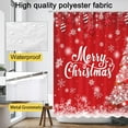 thumbnail image 3 of Christmas Shower Curtain 72" x 72" Red Xmas Home Bathroom Decorations Christmas Tree Snowflakes Bathtub Curtain Set with 12 Hooks, 3 of 6