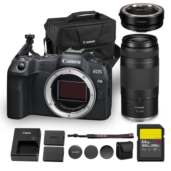 Canon EOS R8 Mirrorless Camera – 24.2MP Full-Frame Sensor, 4K60p Video