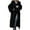 Black, variant on Fesfesfes Women's Knit Coat Loose Long Open Front Cardigan Hooded Coat Solid Color Hooded Sweater Top