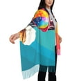 thumbnail image 4 of Honeii Rainbow Bulldog Sunglasses Print Scarf Oversized Scarf Tassel Fall Winter Thick Scarf Warm Shawl Women,Women's Scarves & Wraps, 4 of 8