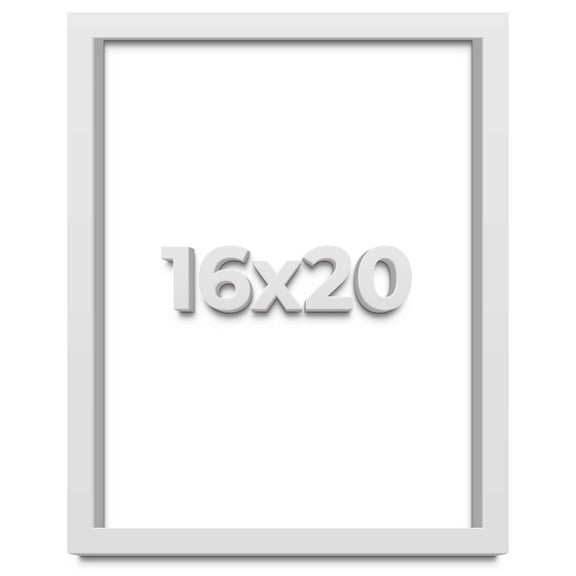 16x20 Shadow Box High Gloss White Display Frame | 1.625 Inches Deep | 1 Inch Moulding Width | Solid