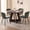 Chenille Green Chairs, variant on 5 Piece 47'' Round Dining Table Chairs Set for 4, Farmhouse Walnut Kitchen Table and Chairs Mid Century Modern Wood Dining Table with 4 Water-Resistant Fabric Dining Chairs, Yellow