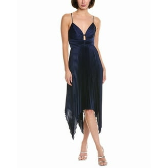 Milly womens Estelle Satin Plated Midi Dress, 0, Blue - Walmart.com Milly womens Estelle Satin Plated Midi Dress, 0, Blue - Walmart.com