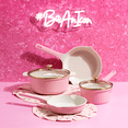 Paris Hilton Clean Ceramic™ Nonstick Cast Aluminum Cookware Set with Heart Shaped Lid Knobs