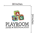 thumbnail image 3 of KIDS ROOM - Removable Multicolored Kids Alphabet Letter Cube Toys Decoration Playroom Share Imagine Laugh Lettering Art Vinyl Kids Bedroom Child Care Wall Decal 30" x 24", 3 of 5