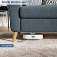 thumbnail image 7 of EastVita Sofa 3 Seater for Living Room Modern Boucle with Deep and Wide Armrests Wood Legs Easy Assembly Dark Blue, 7 of 7