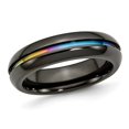 thumbnail image 1 of 6mm Black Plated Titanium Multi Colored Anodized Band Ring, 1 of 5