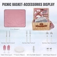 thumbnail image 3 of Cesta de pícnic HappyPicnic para 2 personas con manta impermeable roja, 3 of 9