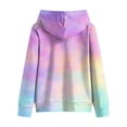 thumbnail image 6 of OYXSER Kids Girls Ombre Print Hooded Sweatshirt Long Sleeve Pullover Top with Front Pocket Casual Outdoor Wear, Light Blue 9-10Y, 6 of 6