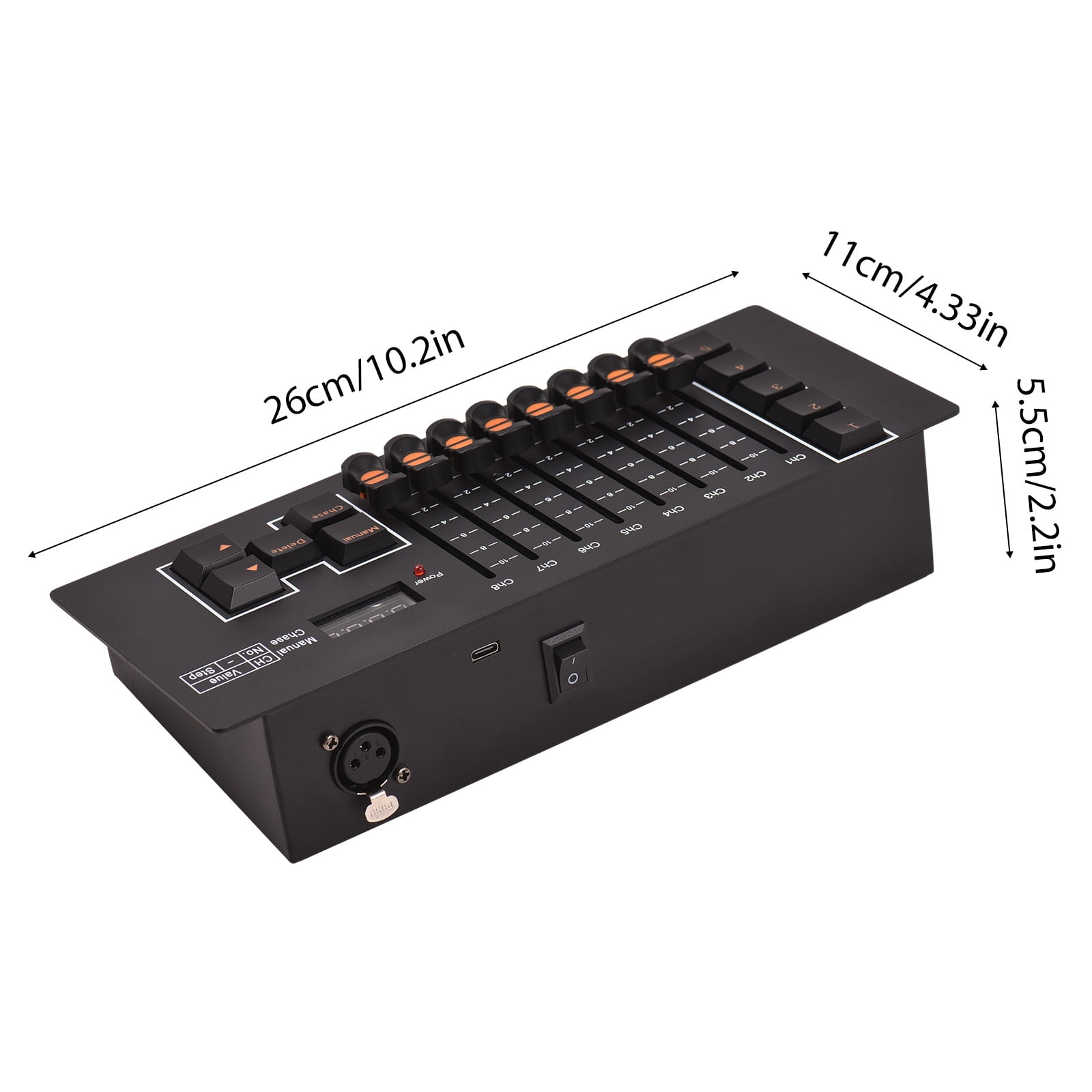 DMX Controller DMX 512 40 Channel Stage DJ Light Controller for DJ Lights Party Light Shows Disco Pub Light Controller Console Panel with Power-off Memory Type-C Rechargeable DMX Light Controller