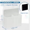 thumbnail image 2 of Uxcell 2pcs Magnetic Pen Marker Holders, 125x40mm Dry Erase Marker Pencil Holder Cup Organizer for Classroom Home Office Refrigerator Whiteboard Locker, White, 4.7x4.9x1.6", 2 of 6