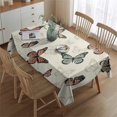 thumbnail image 2 of Beige Butterfly Pattern Rectangle Tablecloth 60"x84",Waterproof Polyester Rectangle Table Cloth, Wipeable Spillproof Polyester Tablecloth for Dining, Camping, Indoor and Outdoor, 2 of 5
