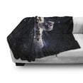 thumbnail image 3 of Galaxy Soft Flannel Fleece Throw Blanket, Astronaut in Outer Space Stardust Nebula in Milky Way Cosmonaut Apollo Art, Cozy Plush for Indoor and Outdoor Use, 70" x 90", White Dark Blue, by Ambesonne, 3 of 6