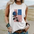 thumbnail image 2 of AnuirheiH American Flag Tank Tops for Women 4th of July Clothes Sleeveless Patriotic Shirts Summer Women American Flag Tank Tops USA Flag Stars Stripes Printed Sleeveless T-Shirt Tee Tops, 2 of 5