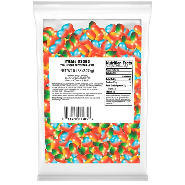Trolli Sour Brite Eggs Candy Bag, 5 Lb