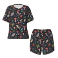 thumbnail image 4 of Picia Forest Flora and Insects Pajamas Sets for Women Soft Short-Sleeved Pjs with Lounge Shorts Two Piece Sleepwear-Small, 4 of 9