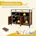 thumbnail image 4 of Demi Bonn 35" Hidden Cat Litter Box Enclosure Furniture, Cat Washroom with Cat Scratcher, 2-Door Cat House, Metal Frame, Wooden Litter Box Furniture, Brown, 4 of 8