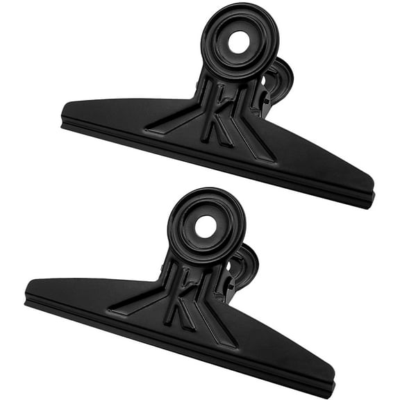 Extra Large Bulldog Clips - 2 PCS 20cm Long Jumbo XL Bull Binder Paper Clip Clamps for Office (Black, 7 7/8 Inch)