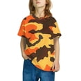 thumbnail image 4 of Kids Cotton Camo T-Shirts Boys Girls Short Sleeve Color Block Tops Casual Toddler Cute Graphic Tees Shirts Brown， 3 Years, 4 of 4