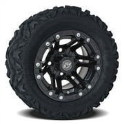 10 inch GTW Specter Matte Black Wheels on Barrage Mud Tires