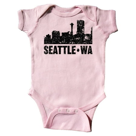 

Inktastic Seattle Skyline Grunge Gift Baby Boy or Baby Girl Bodysuit