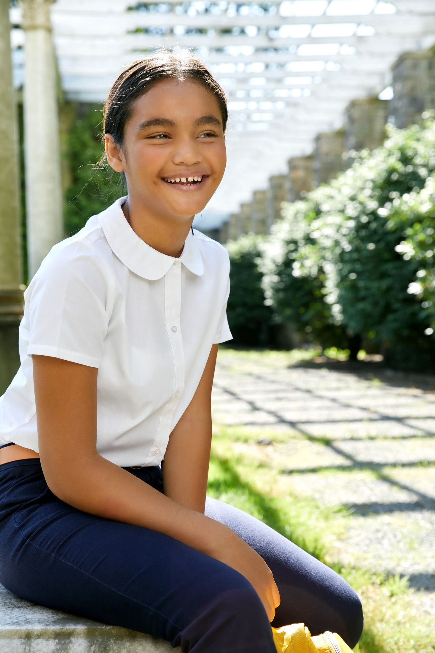 French Toast Girls School Uniform Short Sleeve Modern Peter Pan Collar Blouse, Sizes 4-20 & Plus
