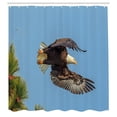 thumbnail image 2 of Ambesonne Idaho Shower Curtain, American Bald Eagle Photo, 69"Wx84"L, Olive Green and Sky Blue, 2 of 4