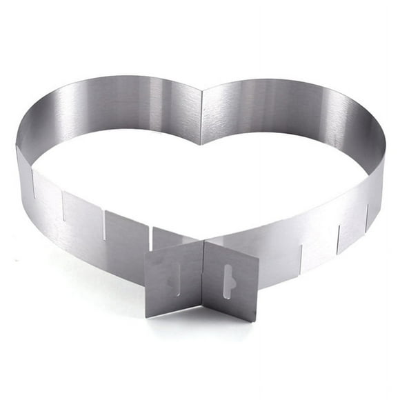 Stainless Steel Heart Shape Adjustable Cake Mold Cutter DIY Fondant Baking Tool
