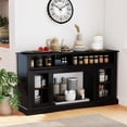 thumbnail image 4 of Gymax TV Stand w/LED Lights & Remote Control Storage Cabinets & Adjustable Shelves Black, 4 of 10