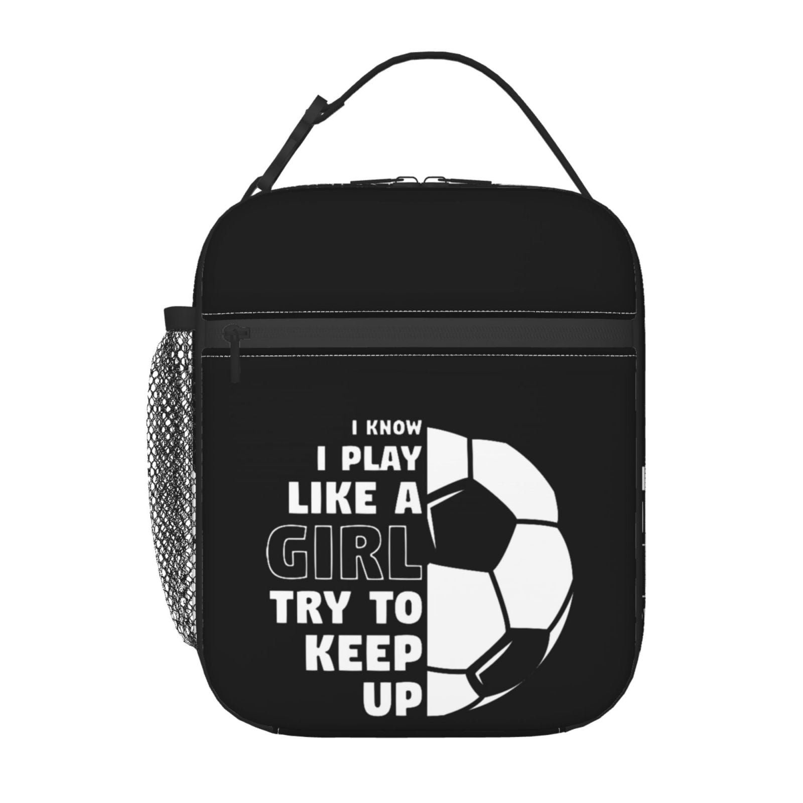 I Play Like A Girl Soccer Lunch Bag Insulated Leakproof Reusable Large