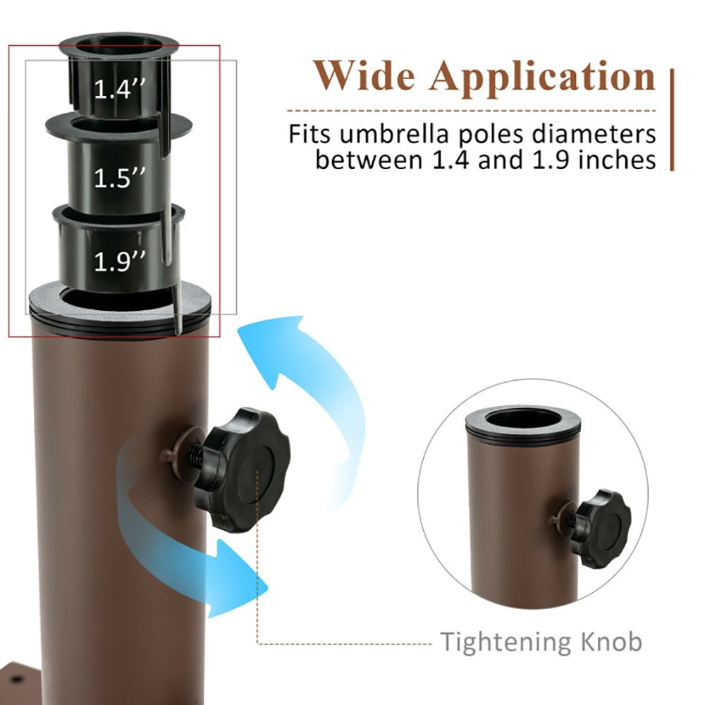Aimee Lii Portable 50 lbs Umbrella Base Stand with Handle and Wheels for Patio Square, Outdoor Umbrella Base Aimee Lii Portable 50 lbs Umbrella Base Stand with Handle and Wheels for Patio Square, Outdoor Umbrella Base