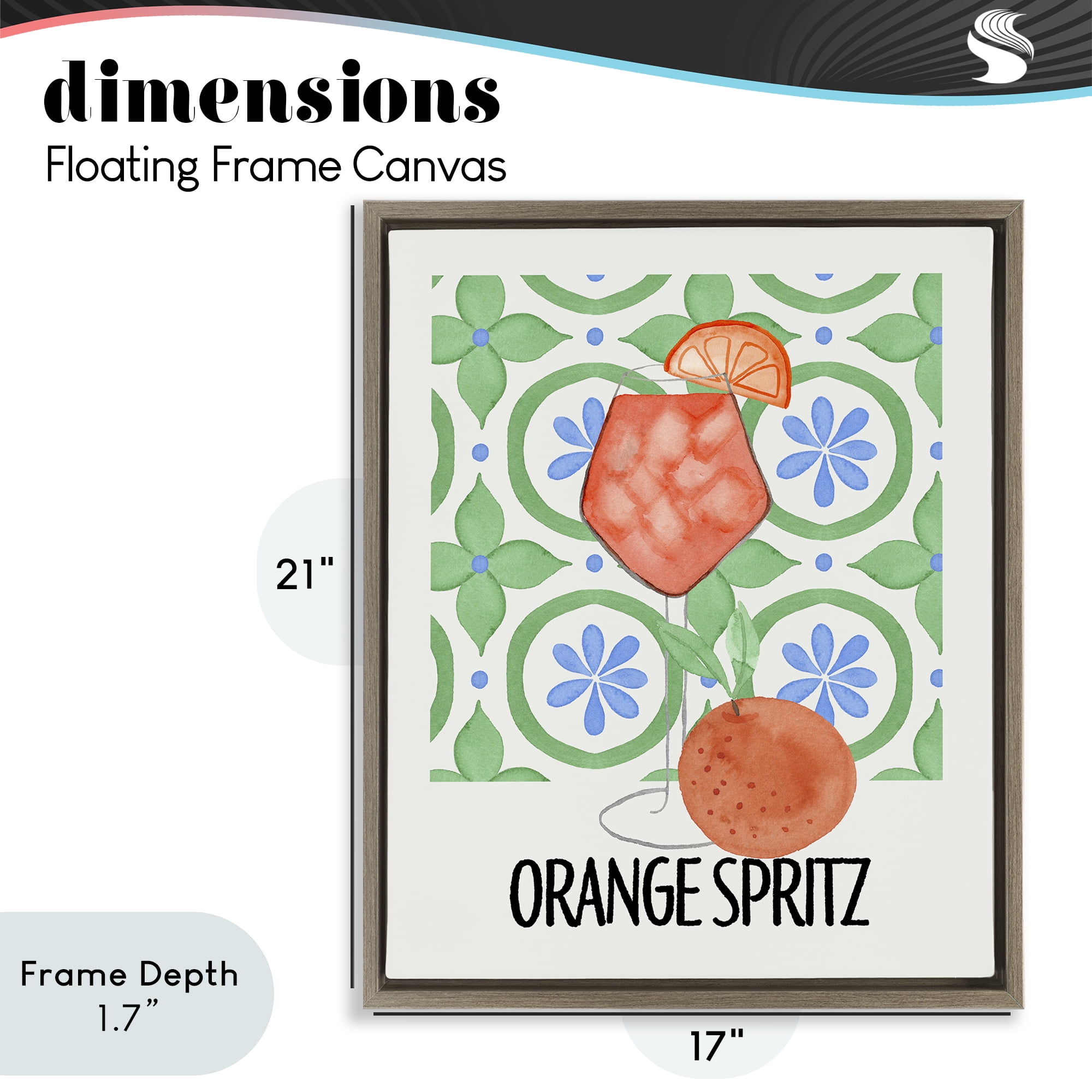 Stupell Industries Orange Spritz On My Mind Brown Framed Floater Canvas Wall Art, design by Nina Jacobs
