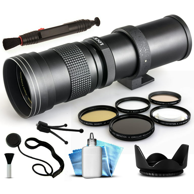 420mm 800mm f/8.3 HD Telephoto Lens Bundle for Canon EOS Kiss X70