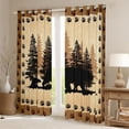 thumbnail image 2 of Homewish Bear Family Animal Curtains Pack of 2 (42x84 Each) for Adult, Jungle Wildlife Curtains Blackout, Rustic Farmhouse Bedroom Curtains, Living Room Curtains Decor, 2 of 6
