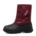 thumbnail image 3 of Women's Snow Boots Waterproof Warm Faux Plush Lined Hook and Loop Anti Slip Mid Calf Winter Warm Shoes, 3 of 9