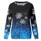 thumbnail image 3 of Gibobby Sudaderas para mujer navidad Sudadera casual de manga larga con cuello redondo y estampado de color degradado para mujer(Azul,M), 3 of 4