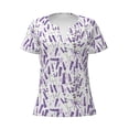 thumbnail image 2 of Uemuo Lavender Flowers Drawing Women's Deep V-Neck Low Cut Tops - Casual Loose Fit with Stainless Steel Loop, Soft, Breathable, Perfect for Office, Travel, and Daily Wear-XX-Large, 2 of 5